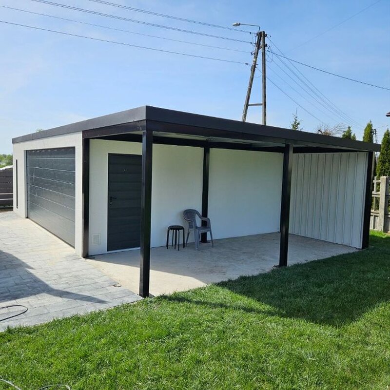 Garaje auto pe structura metalica invelite cu panouri sandwich